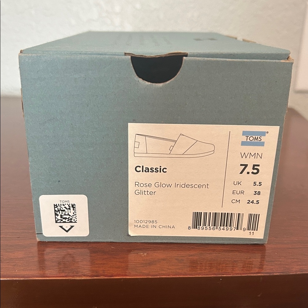 TOMS Classic Rose Glow Glitter Shoes